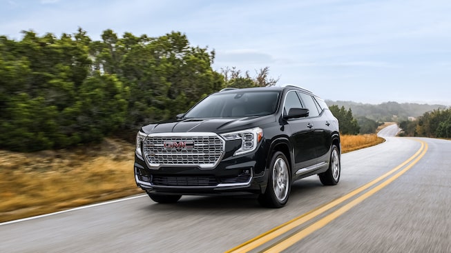 The 2024 Ebony Twilight Metallic GMC Terrain Denali Taking the Scenic Route 